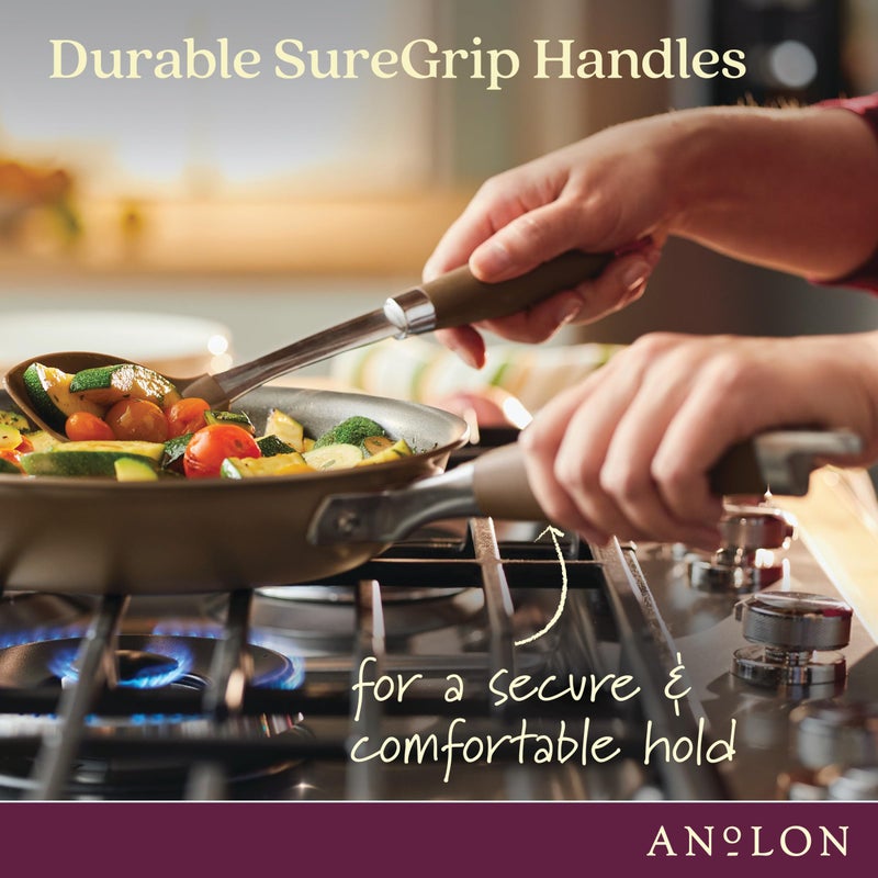 Anolon Advanced Home Hard-Anodized Nonstick Skillets (2 Piece Set- 10.25-Inch & 12.75-Inch, Bronze) - Image 3